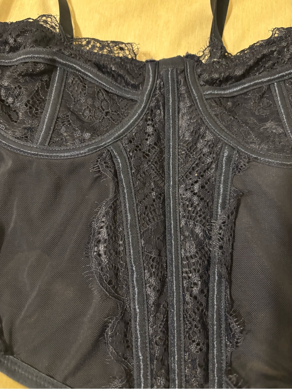 La Hearts Navy Lace Bustier - Picture 2 of 6